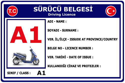 A1 Snf Ehliyet Belgesi